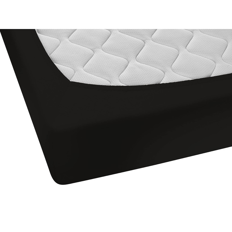 Biberna 77144/001/040 Jersey stretch fitted sheet, black, 90 x 190