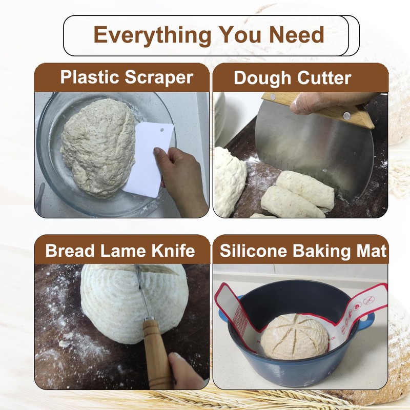 Sourdough Starter Kit,Sourdough Bread Baking Supplies Includes 24OZ Sourdough Starter