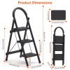 NewHome 3 Step Ladder with Wide Anti-Slip Pedal Heavy Duty