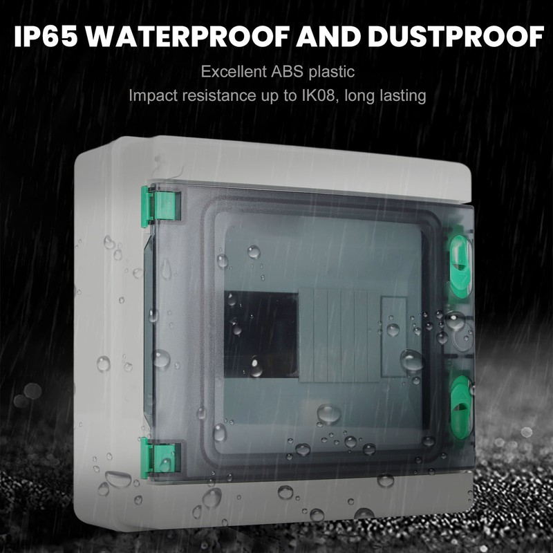 Distribution Protection Box 8 Way IP65 Waterproof DIN Rail Mounting