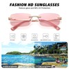 Fozono Retro Frameless Rectangle Sunglasses Womens Trendy Narrow Small Frame