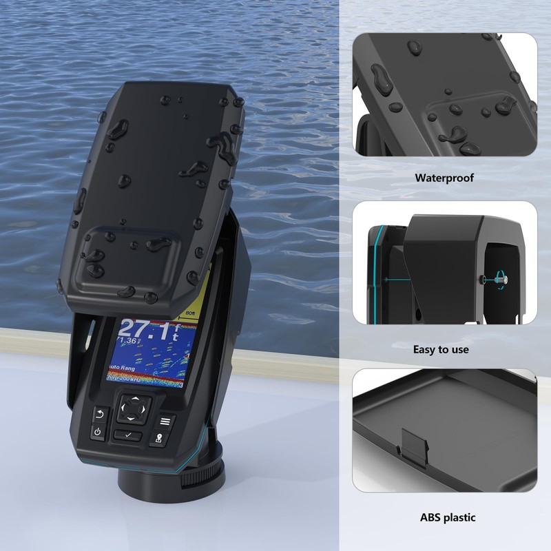 VOMENC Fish Finder Waterproof Cover, Marine Navigation Protection with Sunvisor,