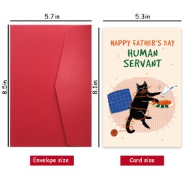 Bewoow Funny Cat Dad Father's Day Card, Cute Father's Day Card for Cat Lovers, Happy Cat Dad Gifts for Men Husband