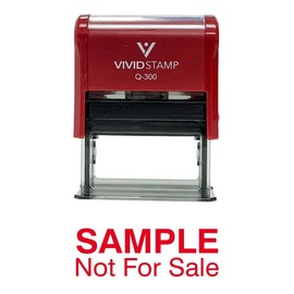 Sample Not for Sale Self Inking Rubber Stamp (Red Ink) - Large