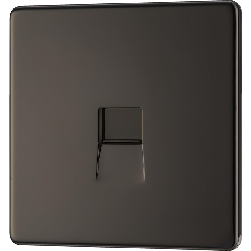 BG Electrical Single Secondary Slave Telephone Socket, Screwless Front Plate,