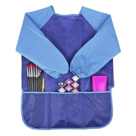 LIUJZZJ Painting Apron Children 3-8 Years Waterproof Children's Painting Coat Painting Apron Sleeves Craft Apron Children School Art Painting Cooking Food Laboratory Activity (Blue), blue