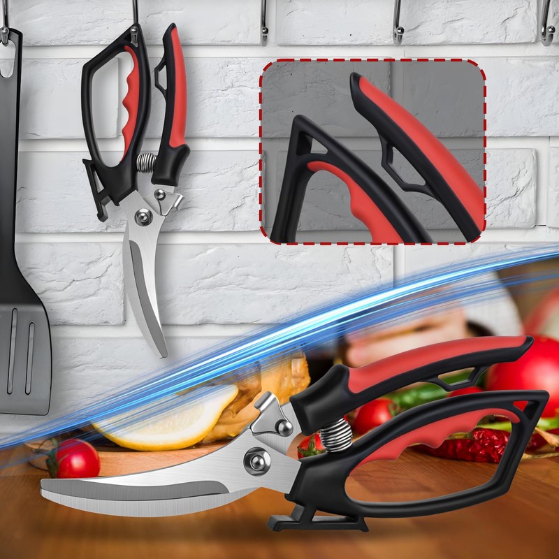 Poultry Scissors, Professional Household Scissors, Kitchen Scissors, Stainless Steel, Heavy
