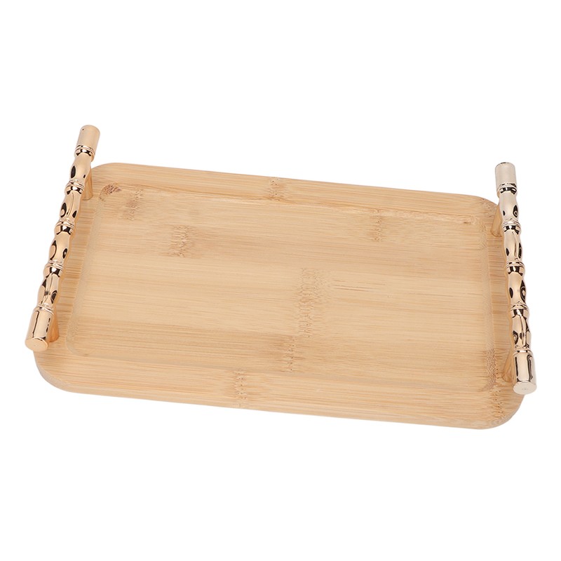 Bamboo Serving Tray with 2 Handle Eco Friendly Multipurpose Rectangular
