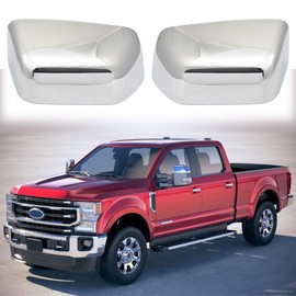 Chrome Directly Replacement Top Half Tow Mirror Caps Cover Trim Replace for 2017-2024 Ford F250 F350 F450 F550 Super Duty Towing Mirror, OEM part number: HC3Z-17D743-AA