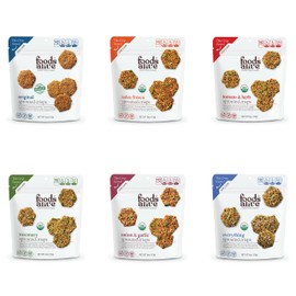 Foods Alive Savory Organic Sprouted Crisps Bundle (6 flavors), 4oz Gluten Free Snack Crackers