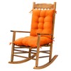 Yefound Orange High Back Rocking Chair Cushion Thicken Tufted Pads