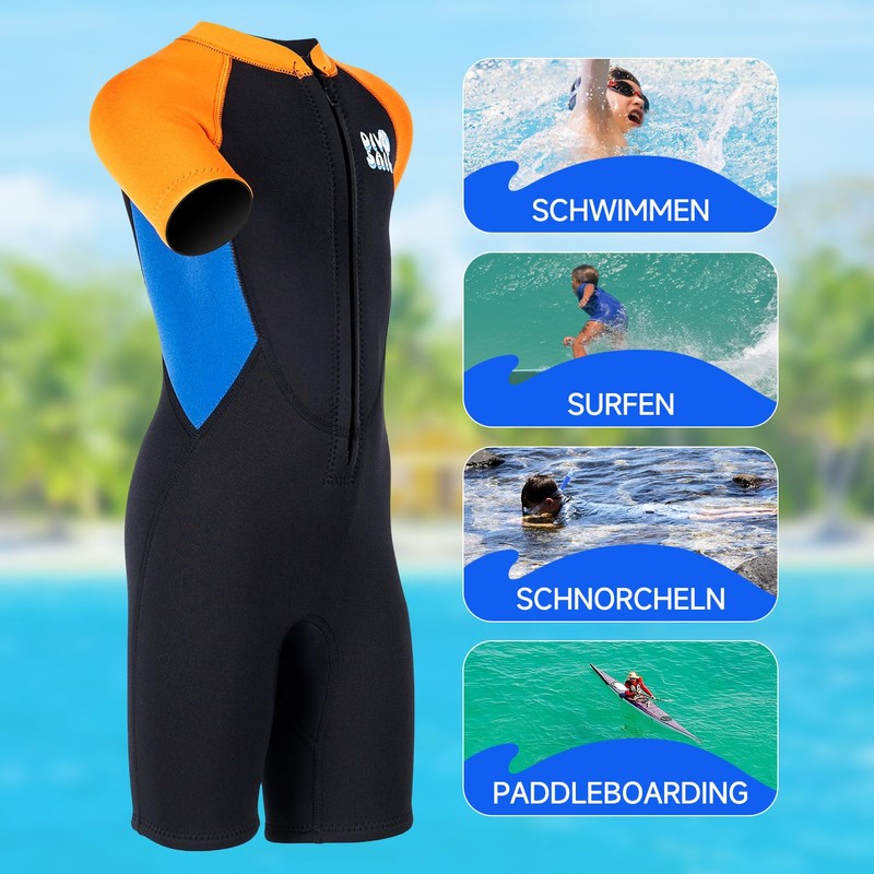 Children's Neoprene Shorty Wetsuit Shorty 2.5 mm Wetsuit Boys Front
