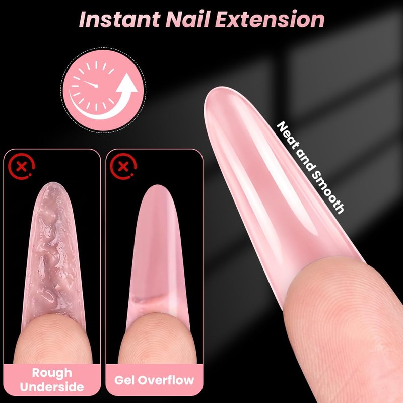 AOOWU Sandwich Dual Nail Forms, 180 Pcs Gel Nail Tip