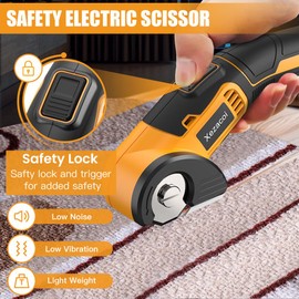 Electric Cardboard Cutter - Cordless Electric Scissors for Cardboard with Safety Lock & 2 Spare Blades, Power 4V Rechargeble Box Cutters for Fabric Carpet Leather Plastic Cutting, Crafting