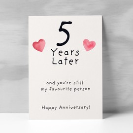 Postcard Prints - 5th Wedding Anniversary Card For Wife Anniversary Card for Husband 5 Year Anniversary Card For Boyfriend or Girlfriend Fifth Anniversary