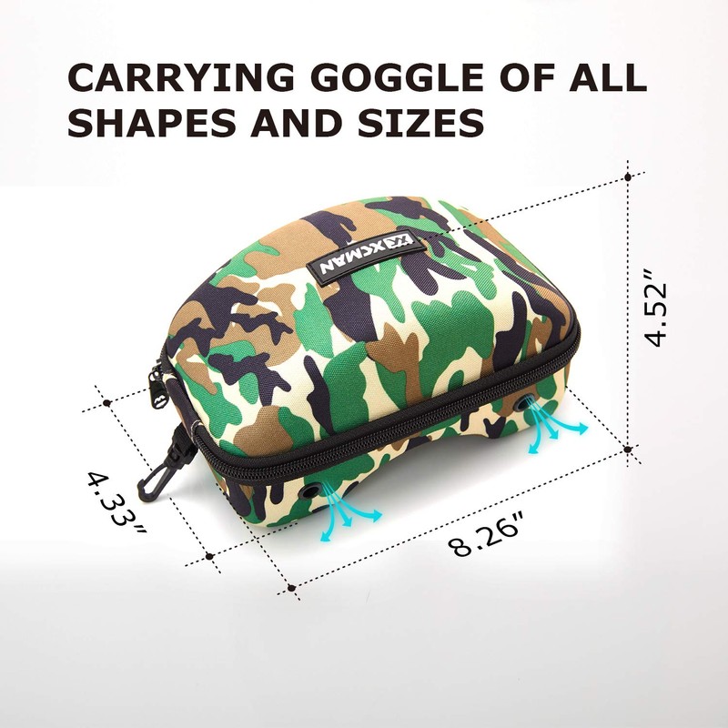 XCMAN Ski Goggle Case, Rigid EVA Hard Snow Goggle Case