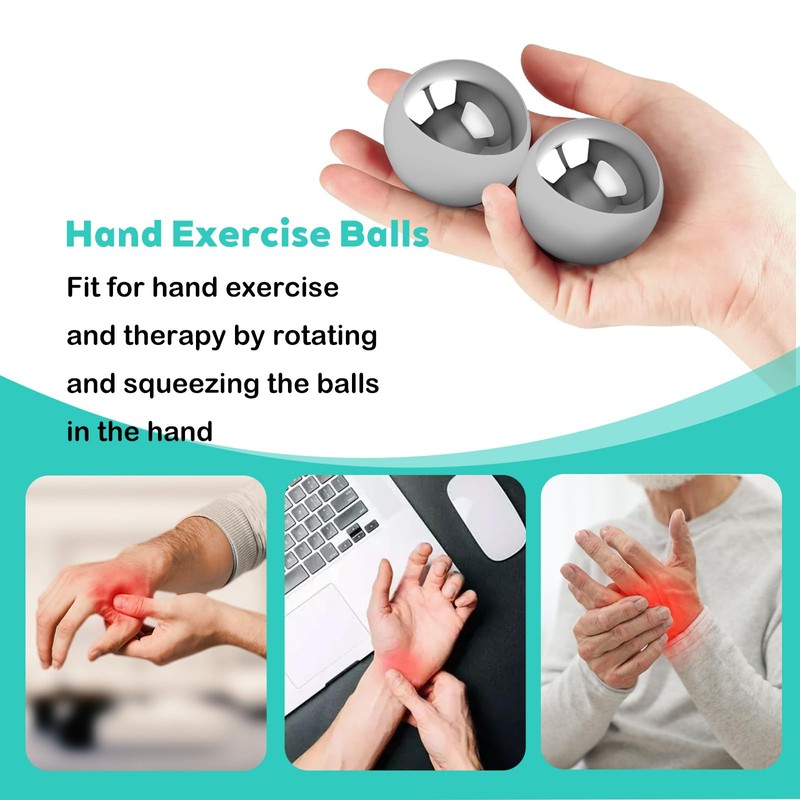 Stainless Steel Baoding Balls Set, Small 1.3 inch Chinese Health