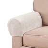 PrinceDeco 2 Pack Thick Velvet Stretch Armrest Covers for Chairs