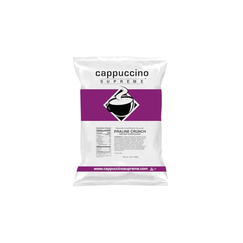 Cappuccino Supreme 2 lb bag Praline Crunch Instant Cappuccino Mix