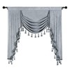 ELKCA Thick Chenille Window Curtains Valance for Living Room Silver