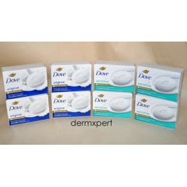 Dove Original Soap Bar 3.75oz + Sensitive Soap Bar 3.75oz (4 Each) - NEW, SEALED
