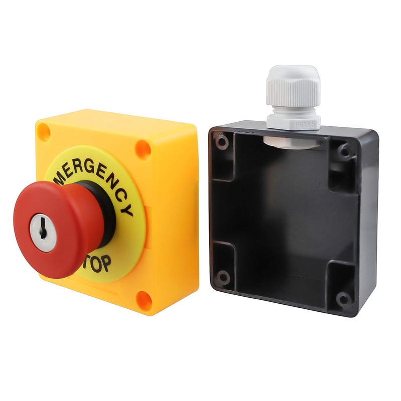 Nxtop 1NC 22mm Red Mushroom Emergency Stop Push Button Switch