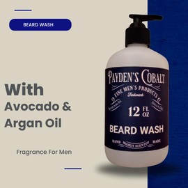 Payden's Cobalt Leather & Tea For Men Scented Beard Wash and Conditioner Set