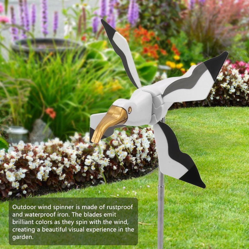Flying Seagull Windmill Garden Spinner Lawn Ornament Asuka Series Whirligig