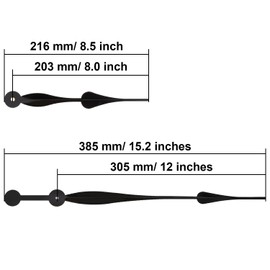 Shappy 12 Inches Long Spade Hands for Takane I Shaft High Torque Clock Movement, Fit Dials Up to 71 cm/ 28 Inches in Diameter
