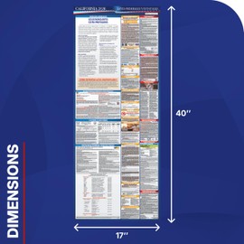 2026 California State and Federal Labor Law Poster - English Spanish Combo Pack - OSHA Workplace Compliant - Mandatory Regulations Posting for Employees - All-In-One Required Compliance Posting 17" x 40" Laminated (Combo)