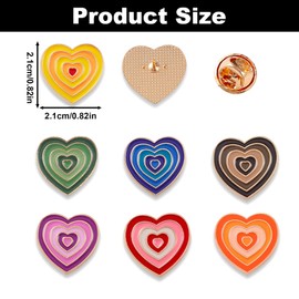 7 PCS Love Heart Brooches, Gradient Heart Shiny Enamel Pins, Kawaii Pins, Colorful Lapel Pins Badges for Hats Clothing, Love Life Brooch Lapel Pins for Backpacks Jewelry Gift Decorations Party Accessories for Women