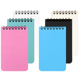 KUIZHEN 6 Pack Mini Notebook, 12.6cm x 7.6cm Spiral Small Notebooks Pocket Notepad Pocket Notebooks for Office School Party Bags Small Project Writing Note Taking