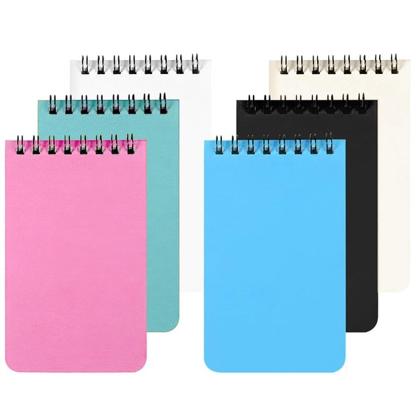 KUIZHEN 6 Pack Mini Notebook, 12.6cm x 7.6cm Spiral Small