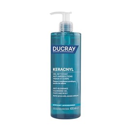 Ducray Keracnyl Gel Limpiador Facial y Corporal Espumoso para Piel Grasa con Tendencia al Acné, Ayuda a Eliminar Imperfecciones, Purifica sin resecar,