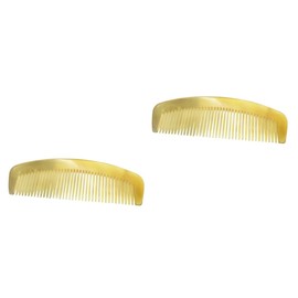 NOLITOY 2pcs Natural Horn Comb for Hair Smoothing Anti-static Portable Design Promotes Circulation Prevents Hair Loss for Handbag Use