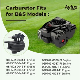 Aylux 799583 593261 Carburetor Kits for B&S 595656 591979 591160 08P502 8P502 09P602 9P602 300E 450E 500E 550EX Series Engines with 799579 Filter 595660 Cover