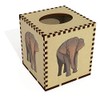 Square 'Asian Elephant' Wooden Tissue Box Cover (TB00049208)