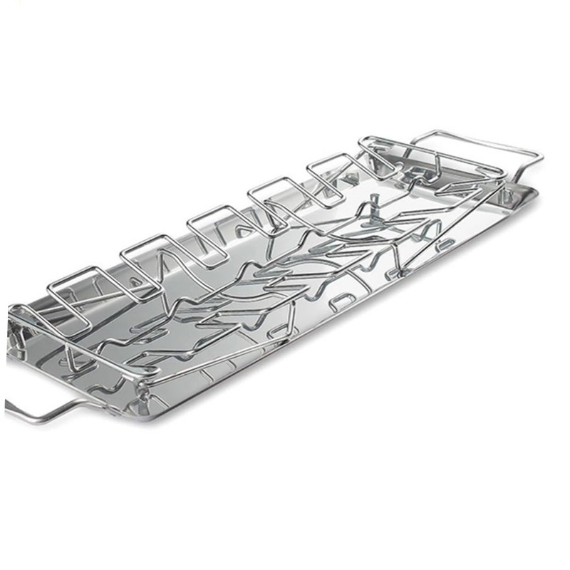 Sosoport Bbq Folding Stainless Steel Chicken Leg Rack Portable Cooking