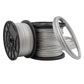 DQ-PP | GALVANISED WIRE ROPE | 3 milimeters | 5 meters | 6x7 strand | weaved steel cable | zinced metal cord