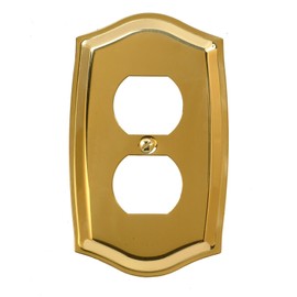 Amerelle Sonoma Single Duplex Wallplate in Polished Brass