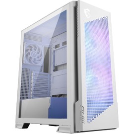 MSI MPG Velox 300R Airflow PZ White - Mid-Tower Gaming PC Case - Tempered Glass Side Panel - 2 x 160 mm Dual Layer Blades Fans - Liquid Cooling Support up to 360mm Radiator - Mesh Panel for Airflow