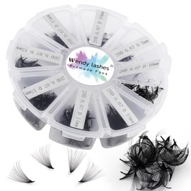 Pre Made Fan Volume Eyelash Extensions 20D 0.07mm D Curl 500 Fans 9-16mm Mixed Tray Premade Fans Loose Volume Lash Extensions Handmade Promade Loose Fans Lash(500-20D-0.07-D-916)