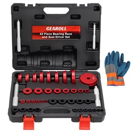 GEAROLL Bearing Press Kit, 43 Piece Bearing Race and Seal Driver Set, Bearing Race Punch Set with Seal Driver and Bearing Adapters, Bearing Seal Driver Kit for Bearing Installation