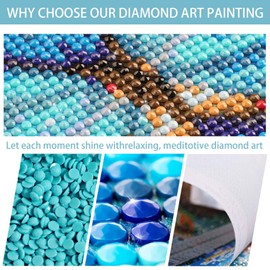 VAIIEYO - Kits de arte de diamantes grandes para adultos, lobo, arte de diamantes, luz de luna, kit de pintura de diamantes grandes, taladro completo, redondo, lona para decoración de pared del hogar