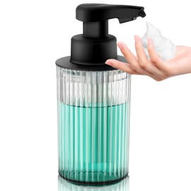 Automatic Soap Dispenser Foaming Touchless: 9oz Black Acrylic - Rechargeable Electric Smart Auto Foam Soap Dispenser - Hand Dish Bathroom Kitchen