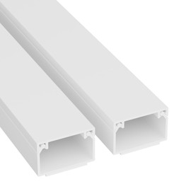 D-Line 6.56ft Cable Raceway, Self Adhesive Cord Cover, Hide Surface Wires, Paintable - 2X 1in (W) x 0.63in (H) x 39in Lengths - White