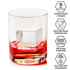 DRINKSPLINKS Ice Cube Tray 2 Inch Mega Cube, Shaped Premium Silicone Mold for Freezer Tray | Ice For Cocktails & Water Bottles | Bartender Ice