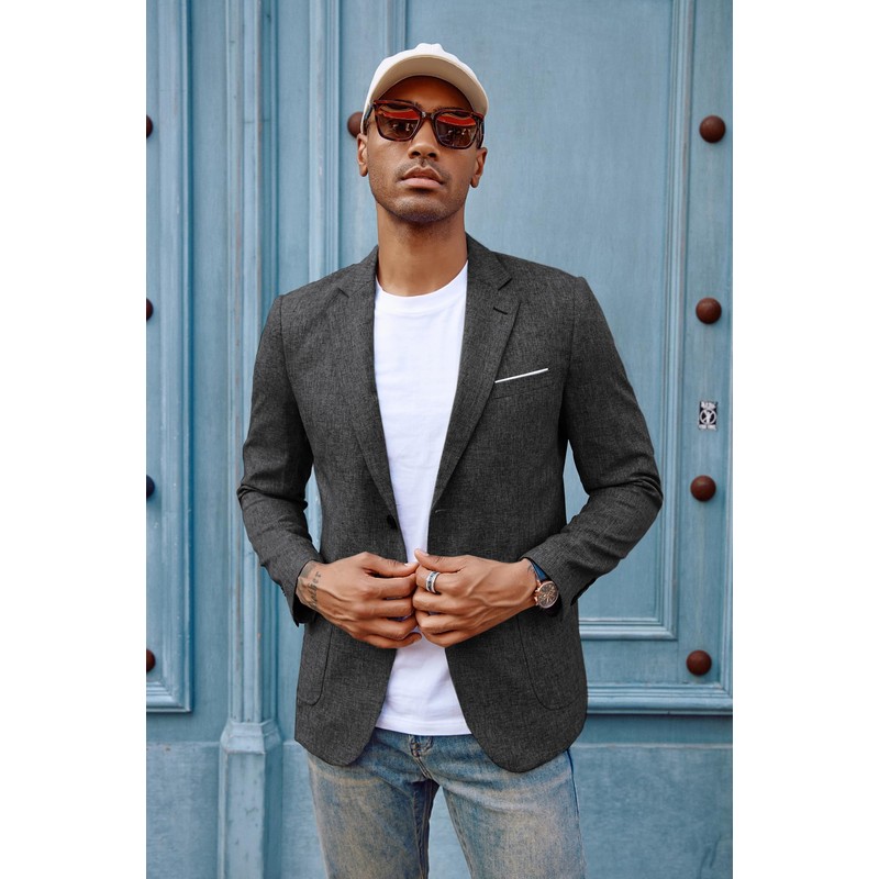 PaulJones Men's Sporty 2 Button Regular Fit Suit Jacket with
