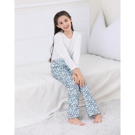 HDE Pantalones de pijama de forro polar para niña, ropa de dormir suave, casual, mullida, Pingüinos lindos, XL