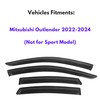 KPY Window Visor Compatible with Mitsubishi Outlander 2022-2024, 4PC Rain